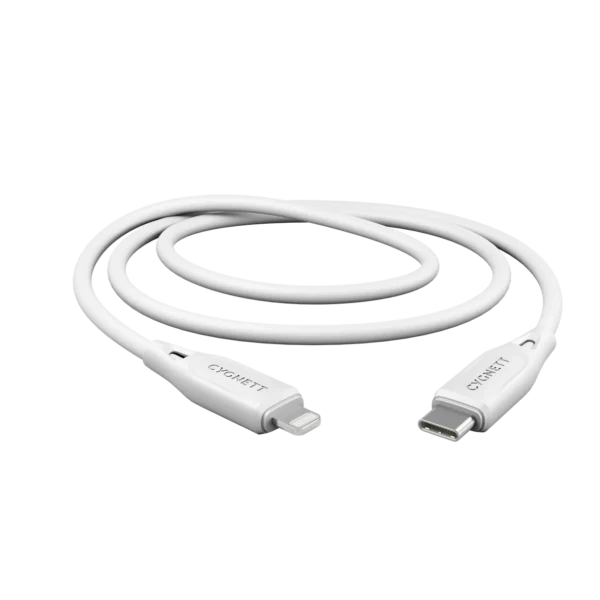CYGNETT ESSENTIALS LIGHTNING TO USB-C CABLE WHITE 2M